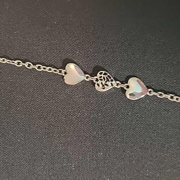 NEW BELK Silver Tone Long Heart Chain Sweater Necklace Fashion Jewelry - Picture 3 of 6